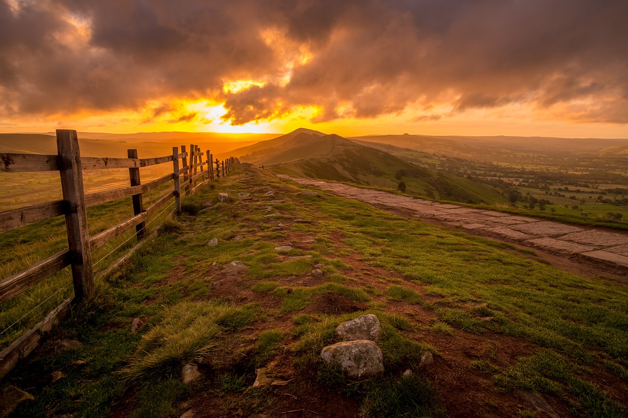 hill, wooden fence, sunset-5393685.jpg